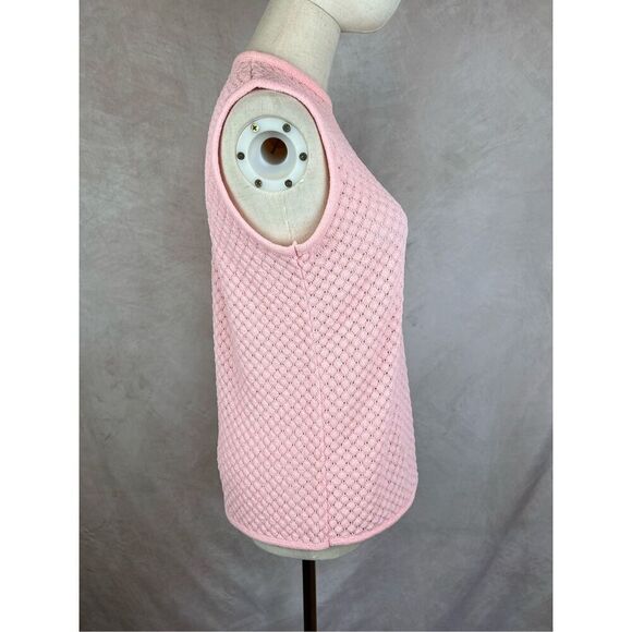 Vintage 1970s Pink Knit Top Mod - Picture 4 of 6